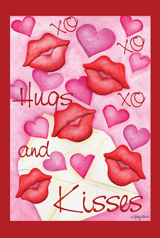 Hugs And Kisses Garden Flag Image