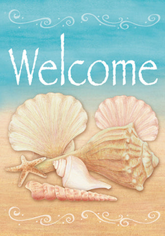 Welcome Shells Double Sided Garden Flag Image