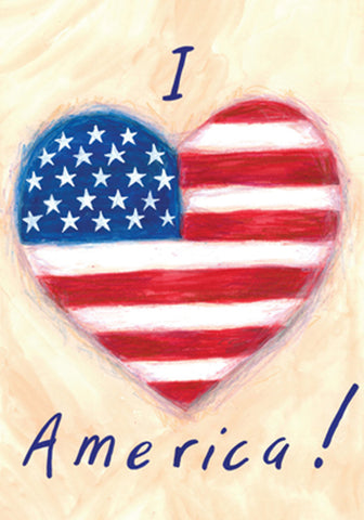 I Heart America Double Sided Garden Flag Image