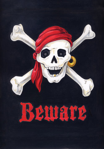 Beware Double Sided Garden Flag Image