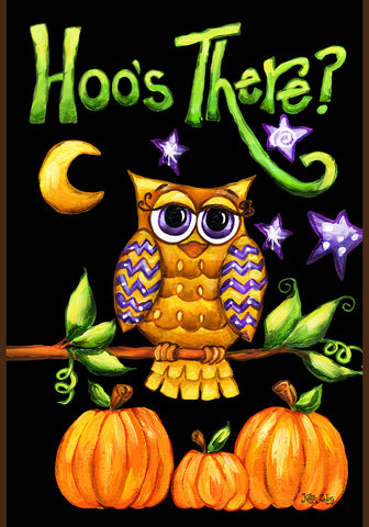 Hoo's There Double Sided Garden Flag Image