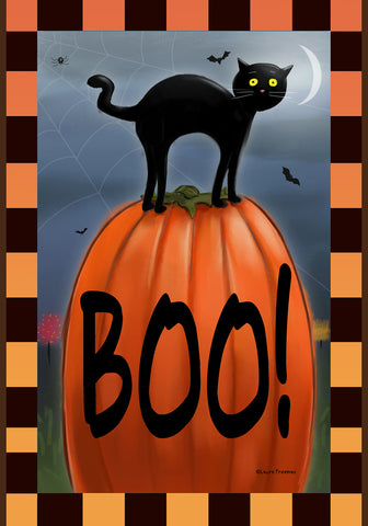 Boo Cat Double Sided Garden Flag Image
