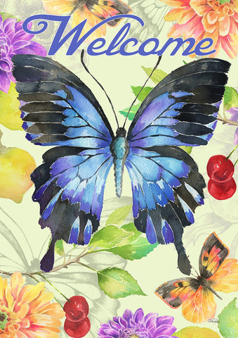 Colorful Butterfly House Flag Image