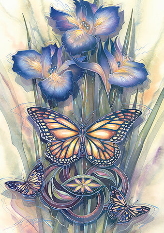 Butterflies Shine House Flag Image