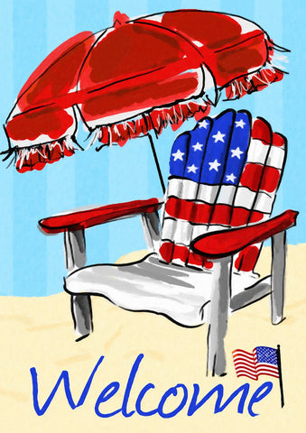 American Beach Garden Flag Image
