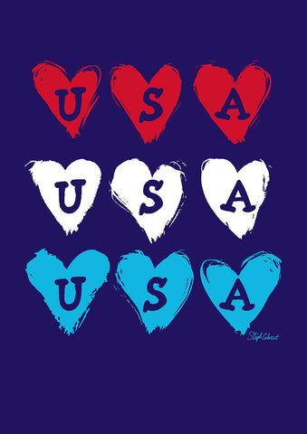 Usa Hearts House Flag Image