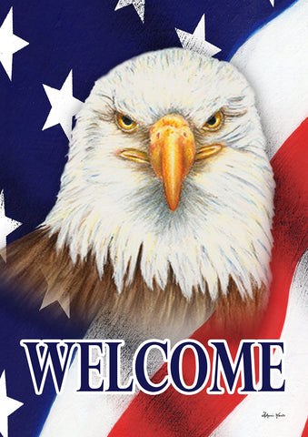 Eagle Welcome Garden Flag Image
