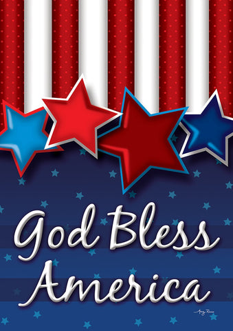 God Bless America Stars House Flag Image