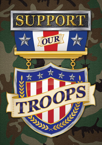 Support Our Troops House Flag Image