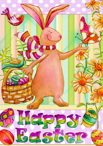 Pastel Easter Bunny Garden Flag Image