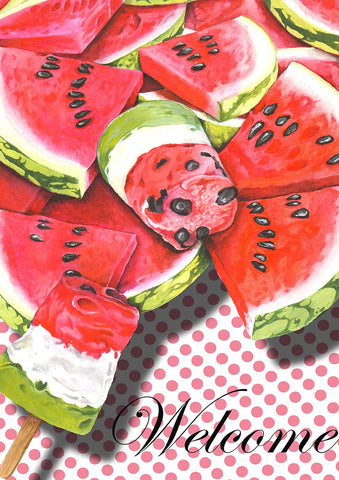 Welcome Watermelon House Flag Image