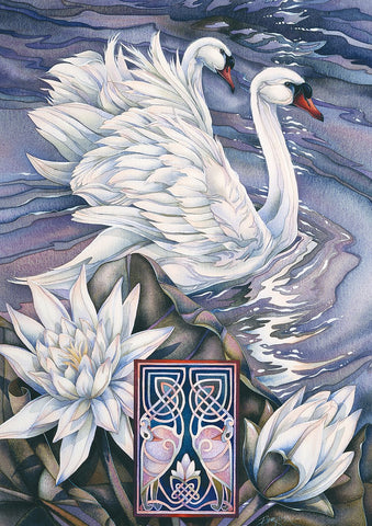 Swan Pair Garden Flag Image