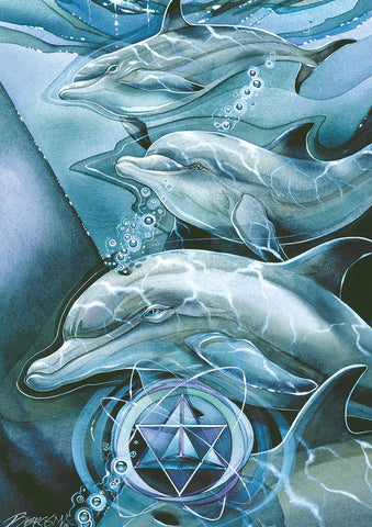 Dolphin Star Garden Flag Image