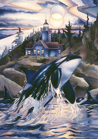 Leaping Orca Garden Flag Image