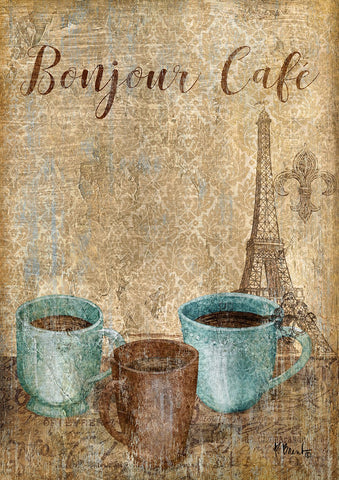 Bonjour Cafe Garden Flag Image