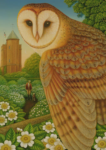 Great Owl Garden Flag Image