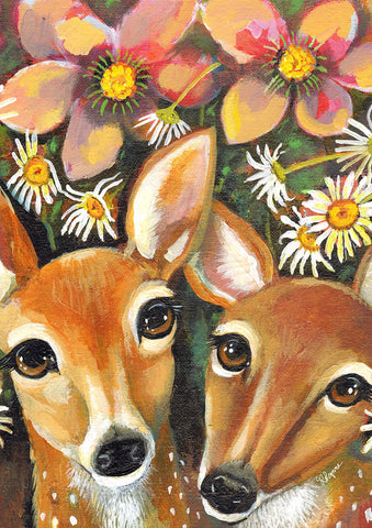 Deer Twinsies Garden Flag Image
