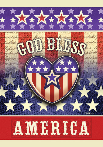 God Bless America Heart House Flag Image