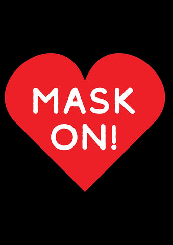 Mask On Heart Garden Flag Image