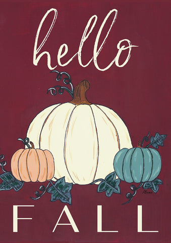 Hello Fall Gourds Double Sided Garden Flag Image