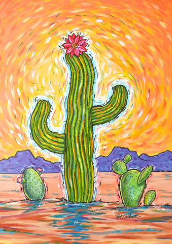 Groovy Cactus Garden Flag Image