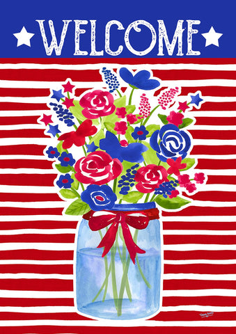 America In Bloom Double Sided House Flag Image