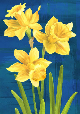 Daffodils On Blue House Flag Image