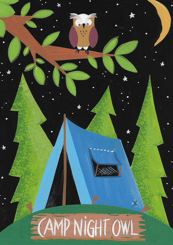 Camp Night Owl Double Sided Garden Flag Image