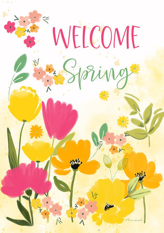 Spring Greetings Double Sided House Flag Image