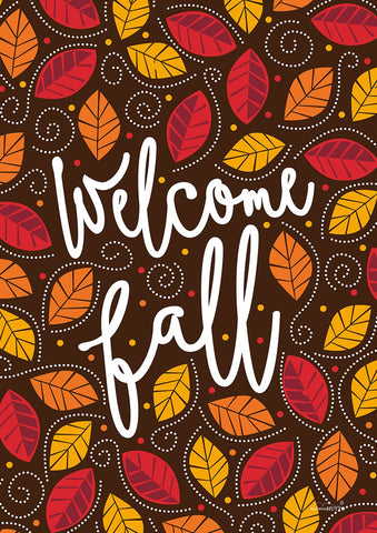 Welcome Fall Leaves Double Sided House Flag Image