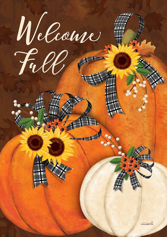 Pumpkin Greetings Double Sided Garden Flag Image