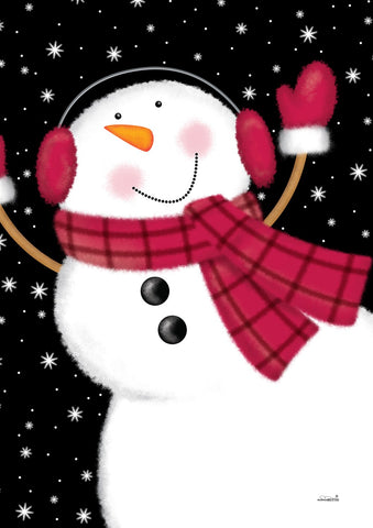 Joyful Snowman Garden Flag Image