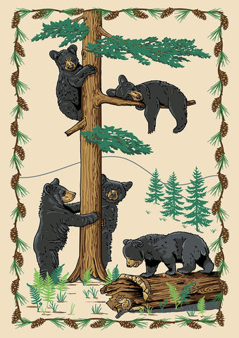 Climbing Bears Garden Flag Image