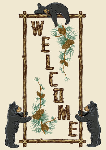 Welcome Bears Double Sided Garden Flag Image