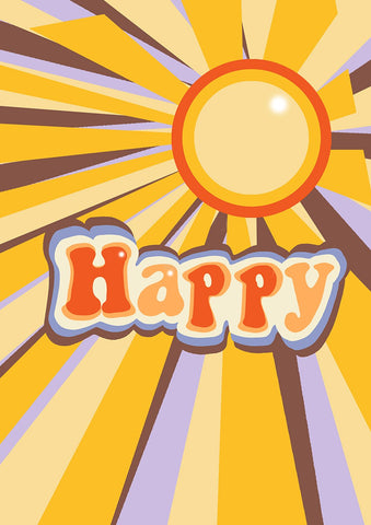 Happy Vibes Double Sided House Flag Image