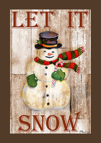 Rustic Snowman Double Sided House Flag Image