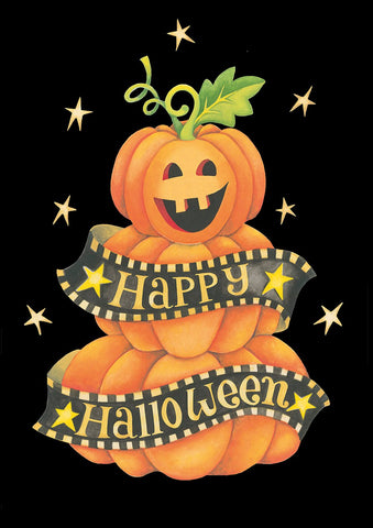 Pumpkin Stack Double Sided House Flag Image