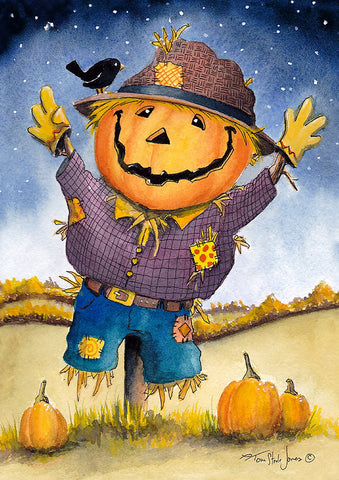 Scarecrow Pumpkin Garden Flag Image