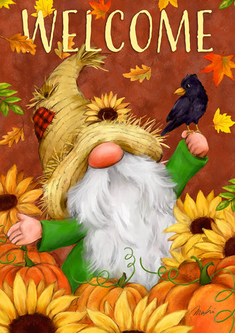 Welcome Fall Gnome Double Sided House Flag Image