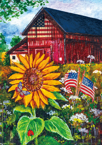 Sunflower Farm House Flag Image