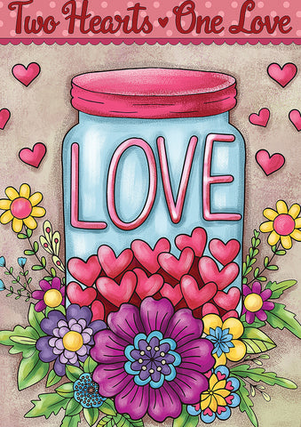 Jar of Love Double Sided Garden Flag Image