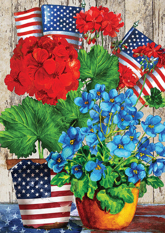 Flowers and Flags House Flag Image