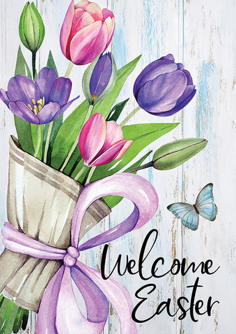 Easter Tulip Bouquet Double Sided Garden Flag Image