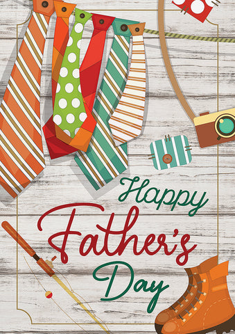 Rustic Fathers Day Double Sided House Flag Image