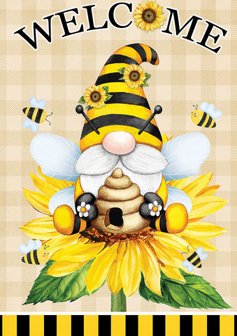 Hive Hat Gnome Double Sided Garden Flag Image