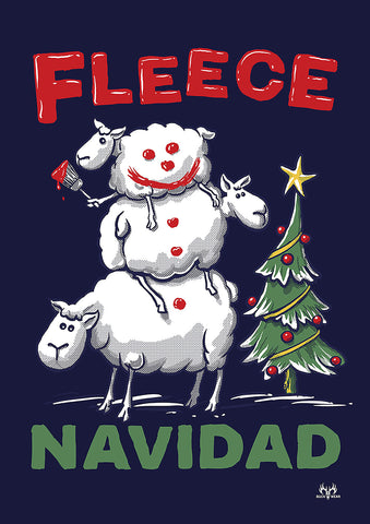 Fleece Navidad Snowman Garden Flag Image
