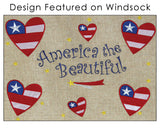 America the Beautiful Burlap Windsock Design Image