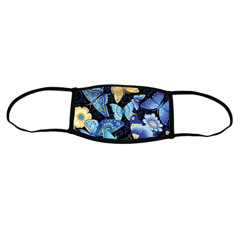Blue Butterflies Premium Triple Layer Cloth Face Mask - Small (Case of 6)