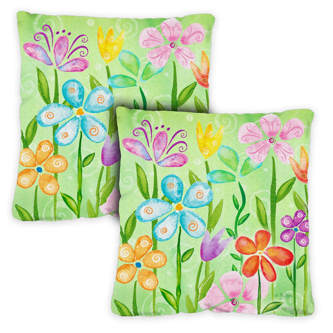 Spring Blooms 18 x 18 Inch Pillow Case Image
