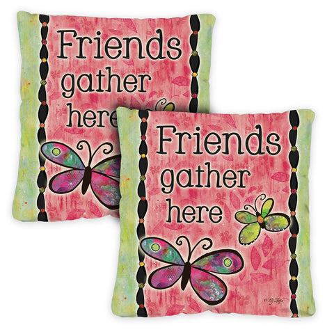 Friends Gather Here 18 x 18 Inch Pillow Case Image